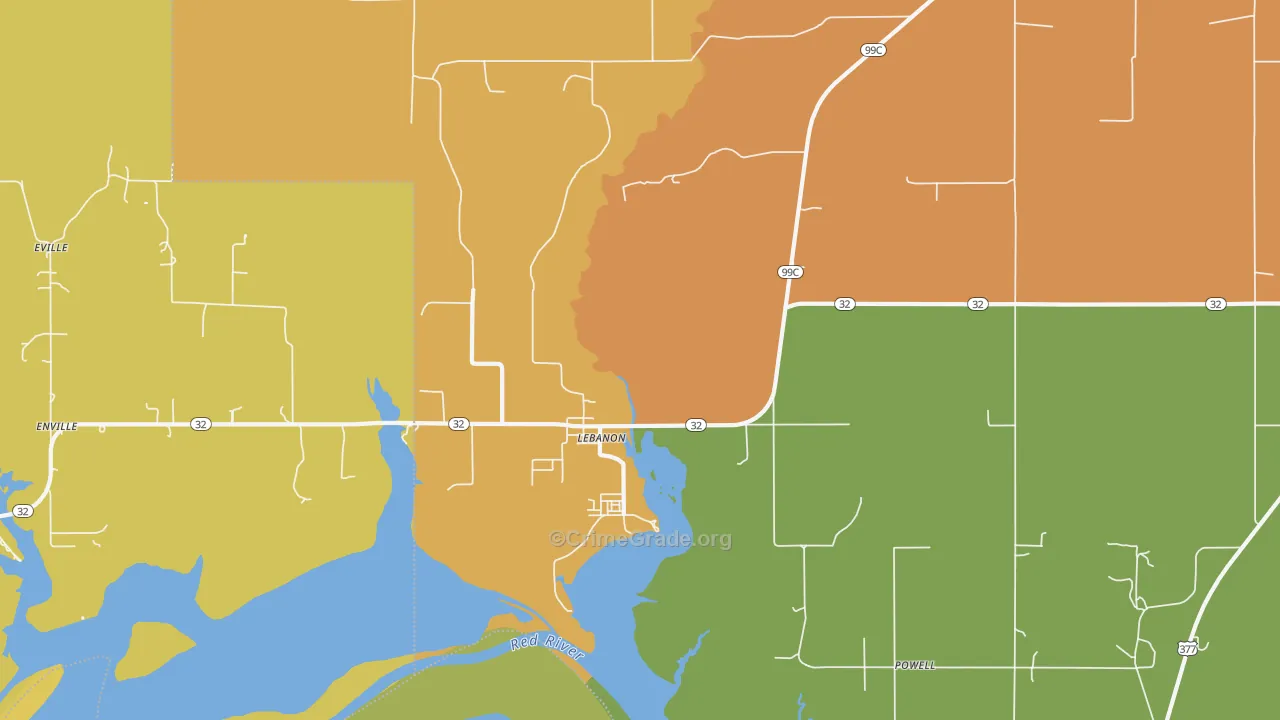 Lebanon, OK Map of Murder Rates