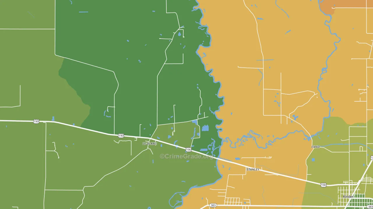Leblanc, LA Map of Murder Rates