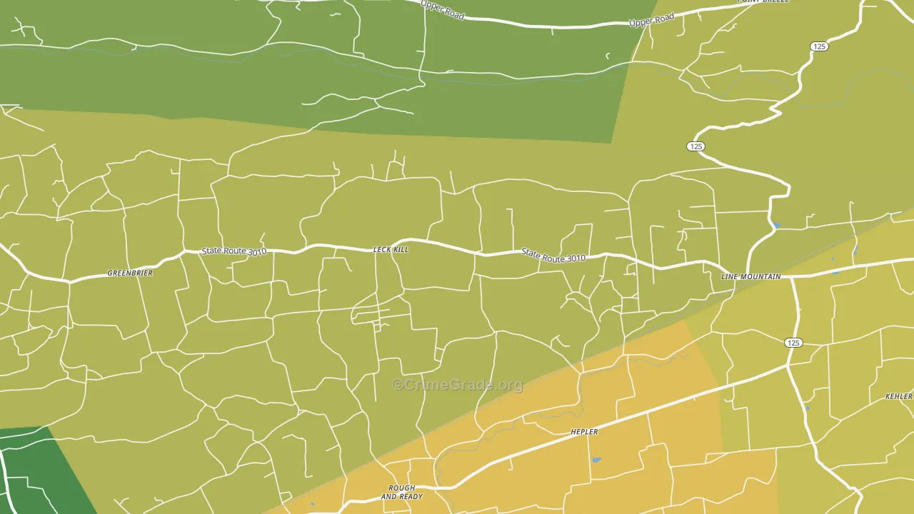 Leck Kill, PA Map of Murder Rates