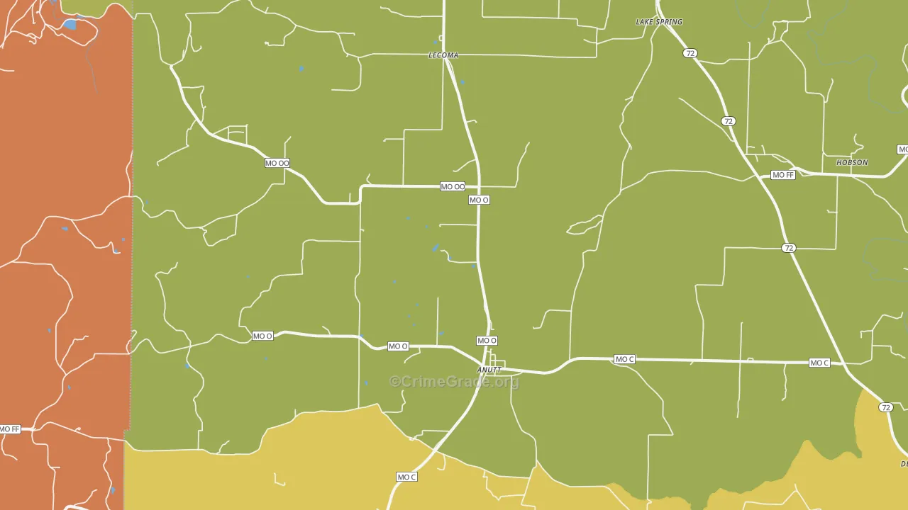 Lecoma, MO Map of Murder Rates