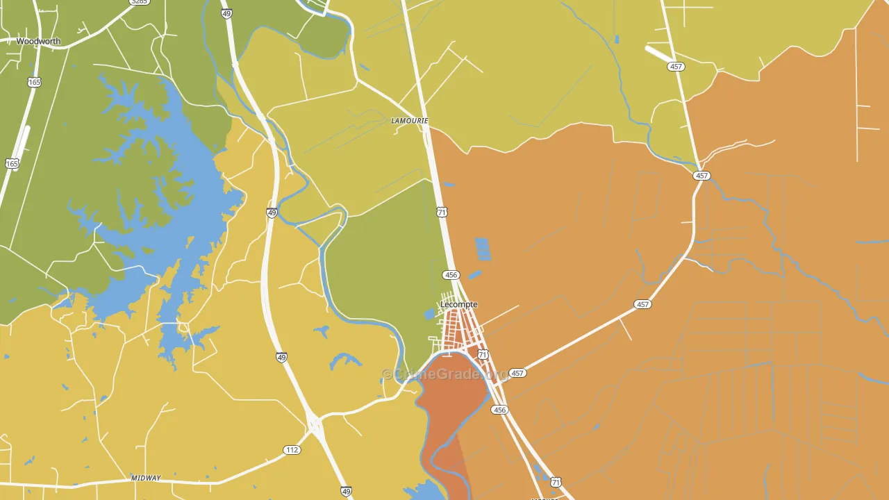 Lecompte, LA Map of Murder Rates