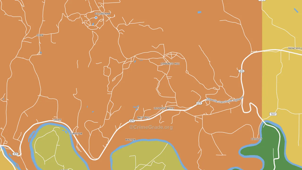 Lecontes Mills, PA Map of Murder Rates