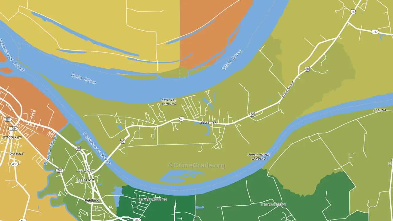 Ledbetter, KY Map of Murder Rates