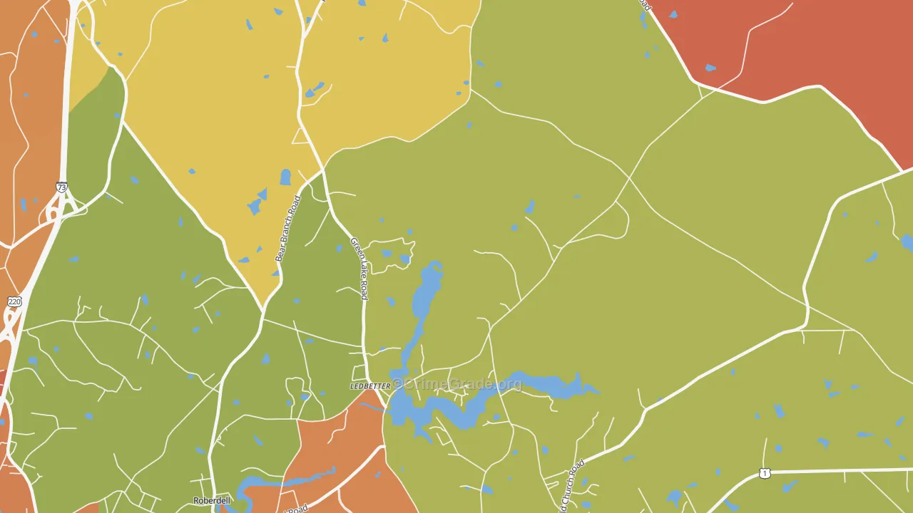 Ledbetter, NC Map of Murder Rates