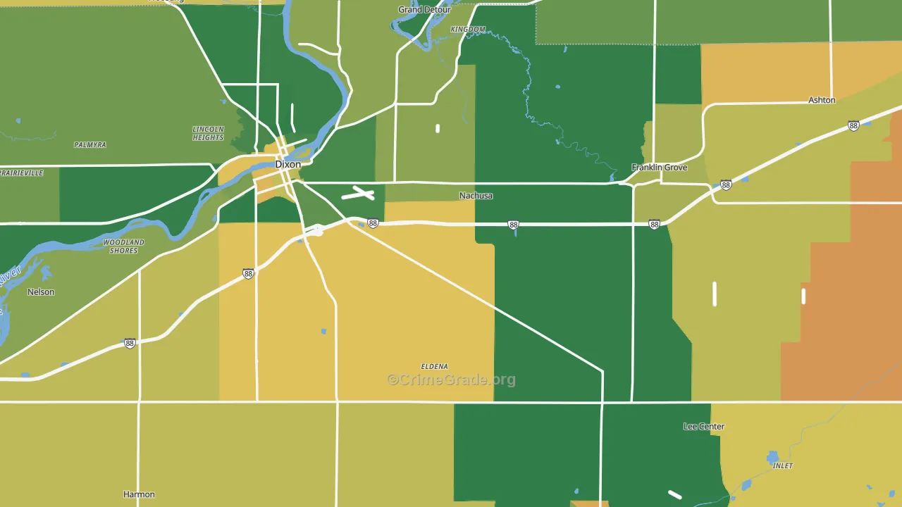 Lee County, IL Map of Murder Rates