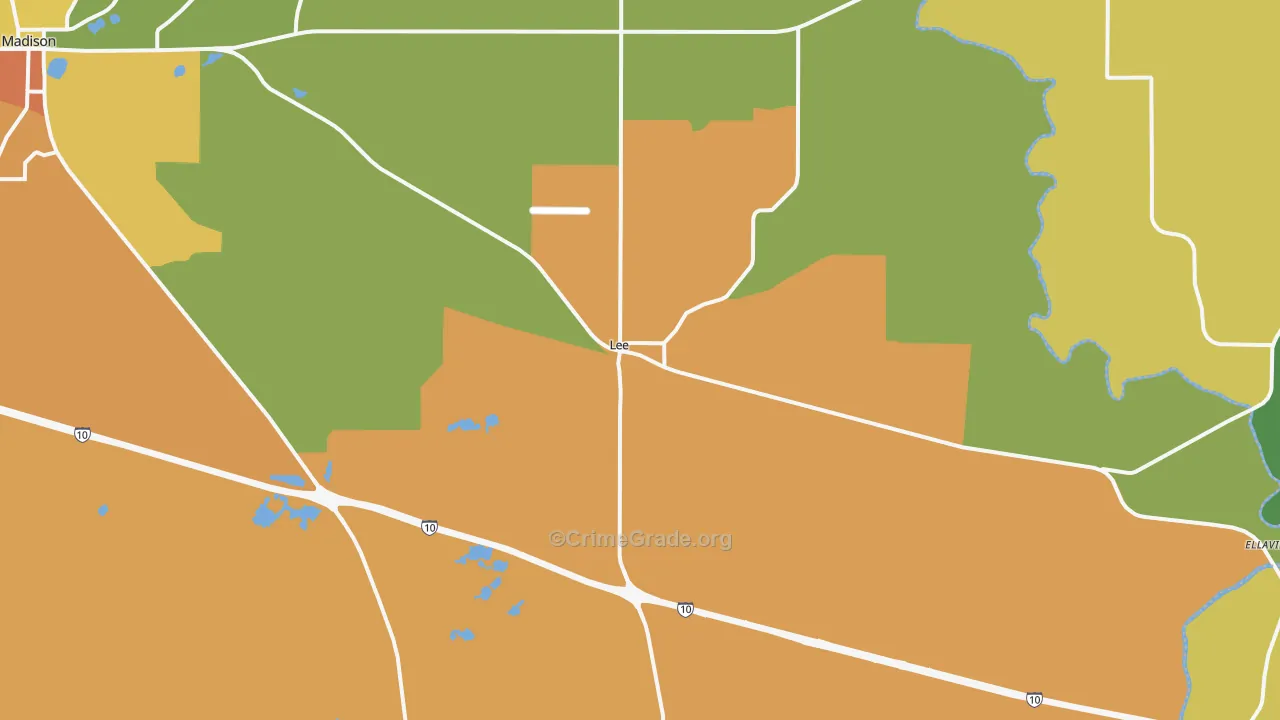 Lee, FL Map of Murder Rates