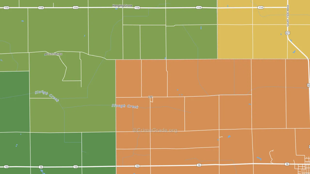 Lee, IN Map of Murder Rates