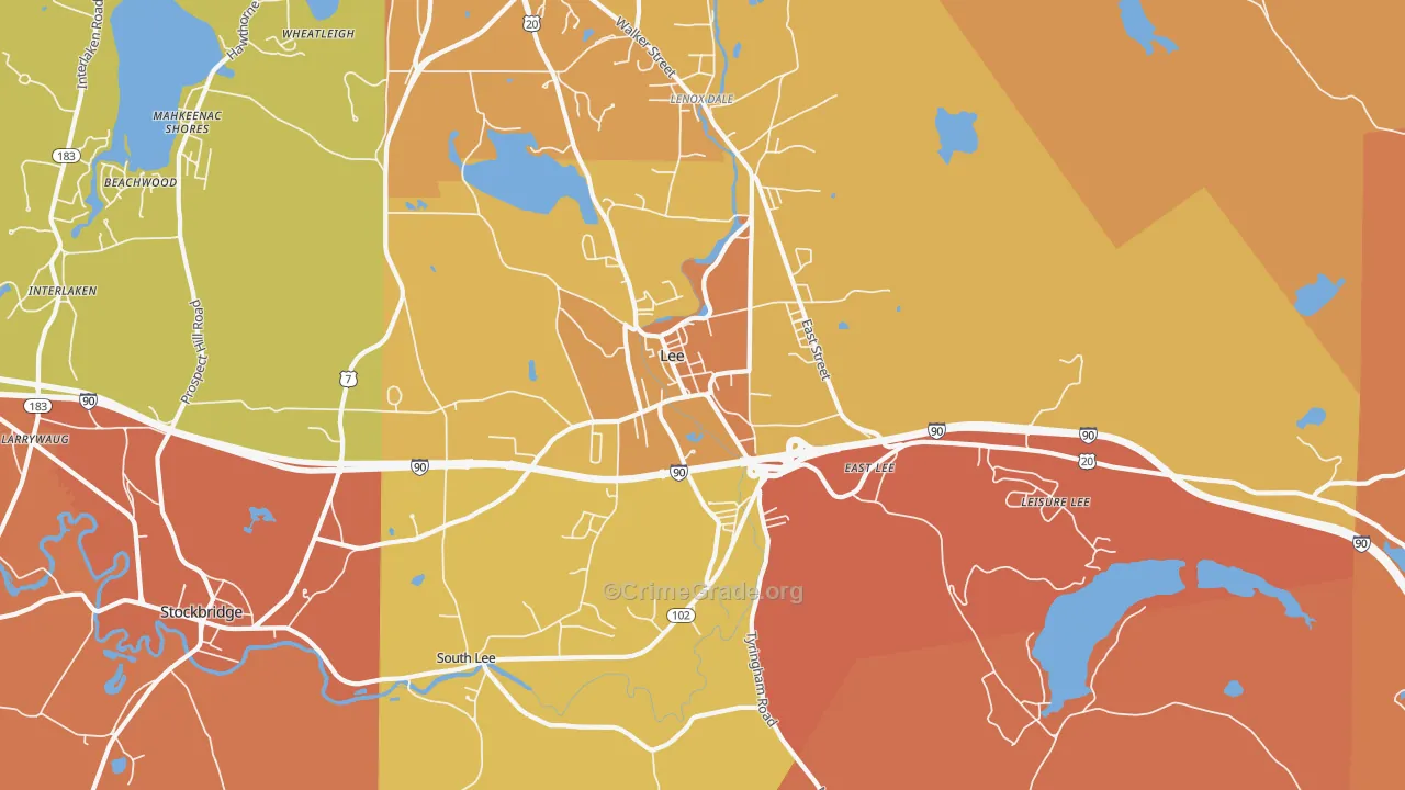 Lee, MA Map of Murder Rates