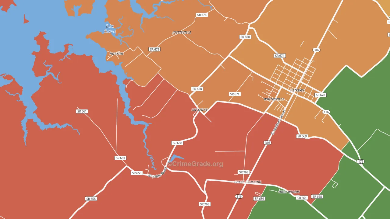 Lee Mont, VA Map of Murder Rates