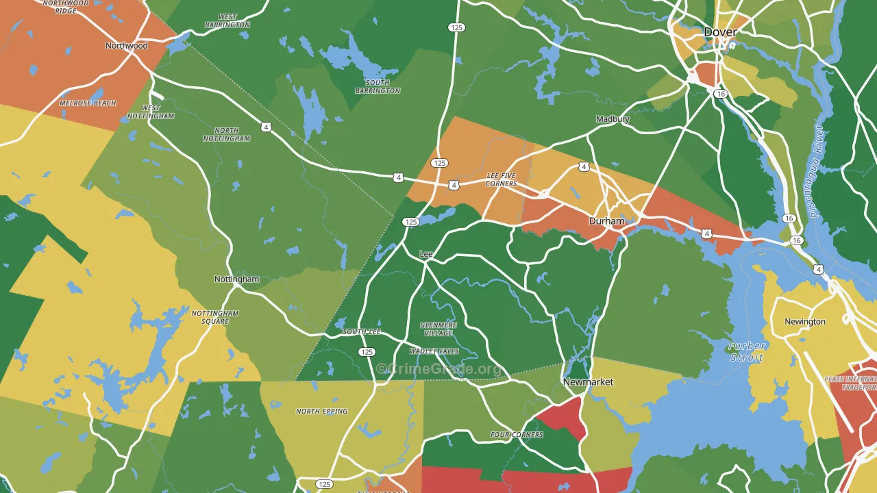 Lee, NH Map of Murder Rates
