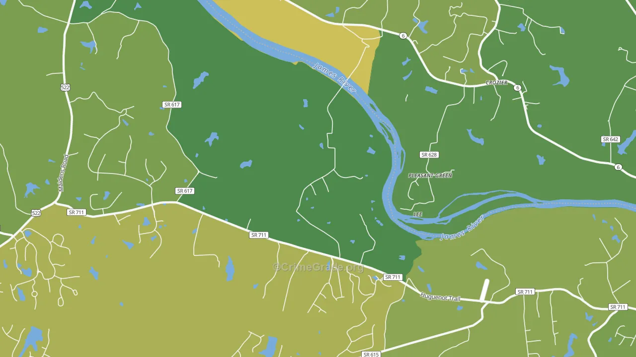 Lee, VA Map of Murder Rates