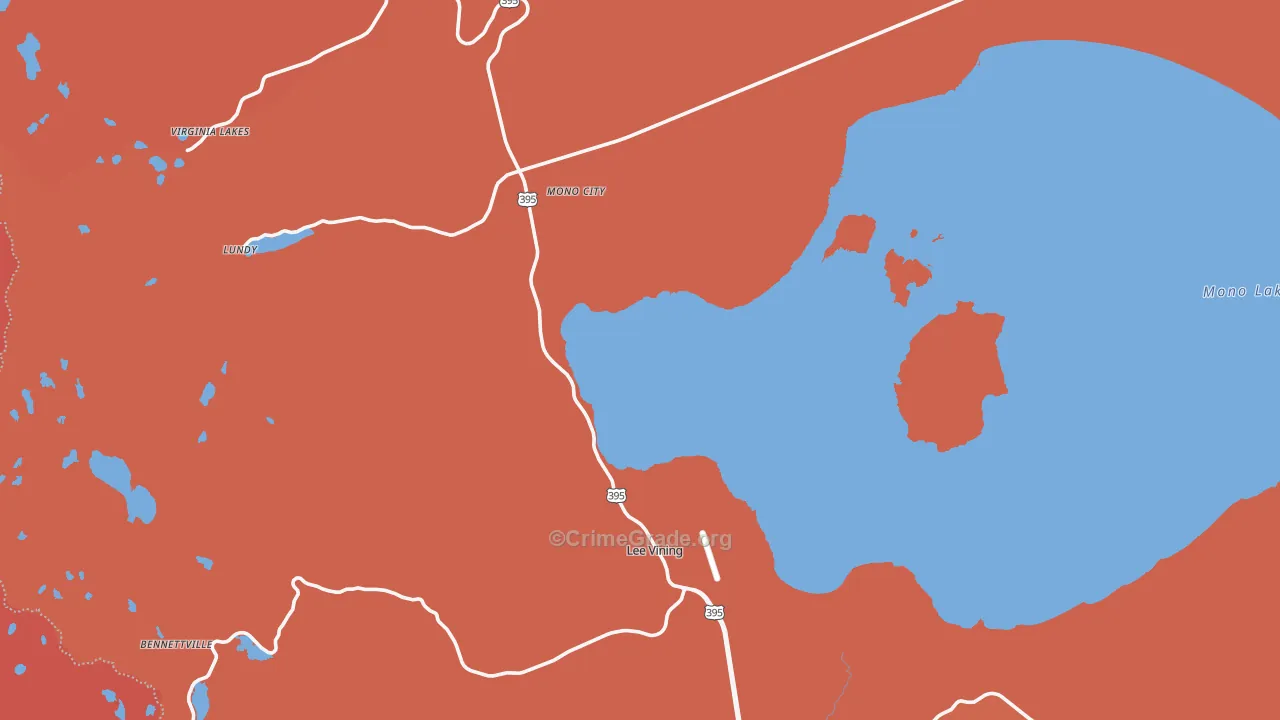 Lee Vining, CA Map of Murder Rates