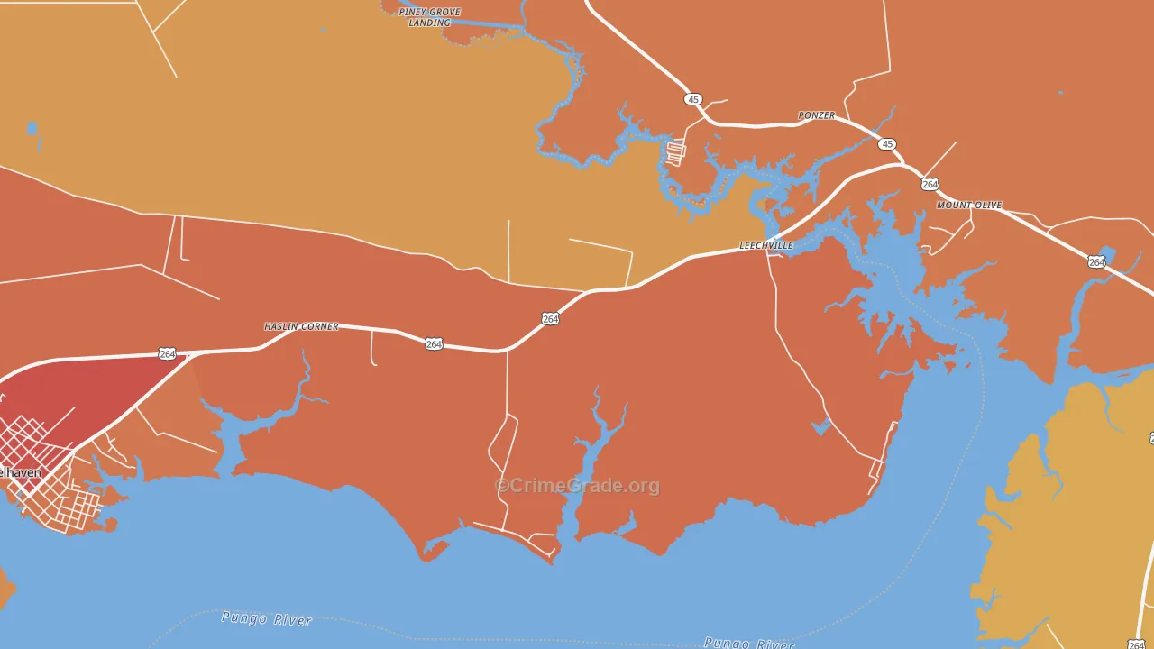 Leechville, NC Map of Murder Rates