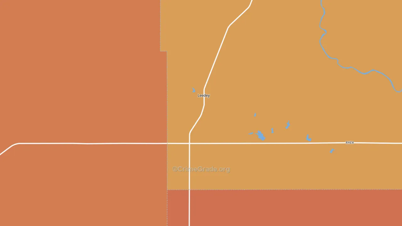 Leedey, OK Map of Murder Rates