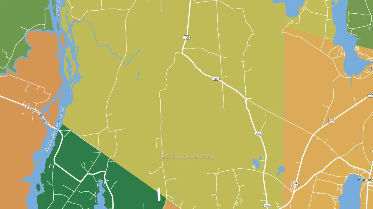 Leeds, ME Map of Murder Rates