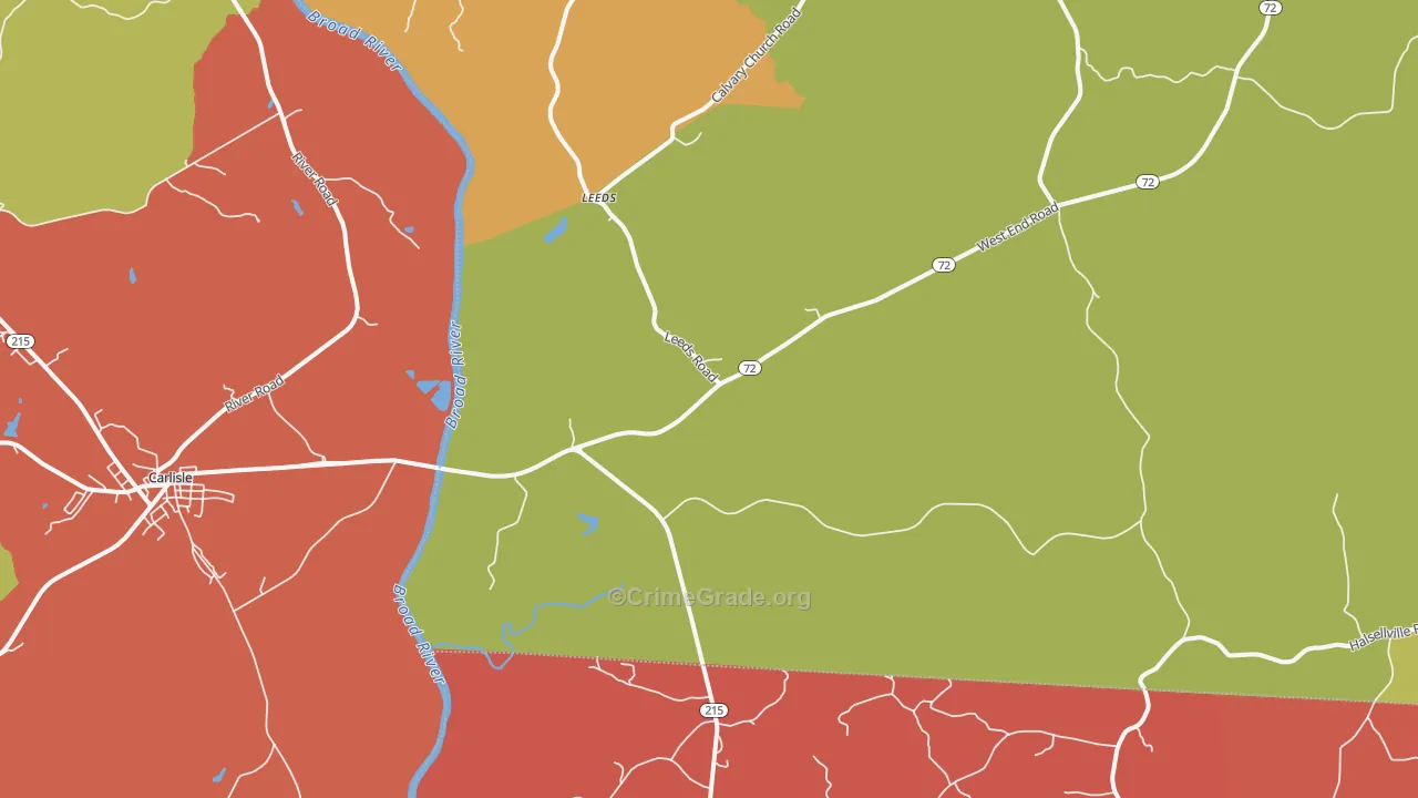 Leeds, SC Map of Murder Rates