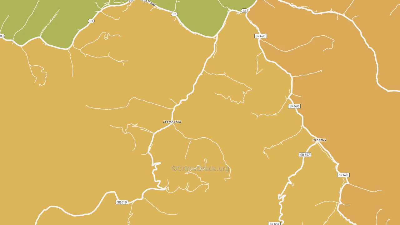Leemaster, VA Map of Murder Rates