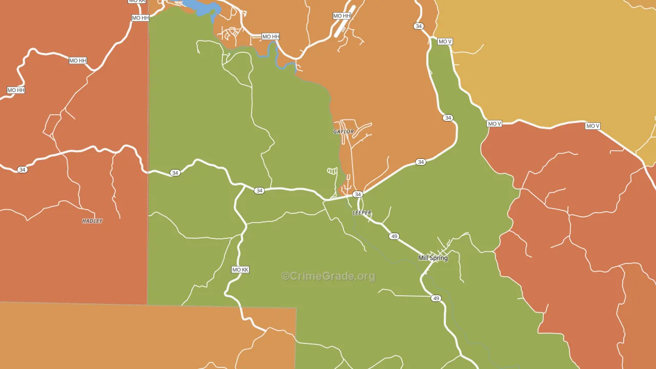 Leeper, MO Map of Murder Rates