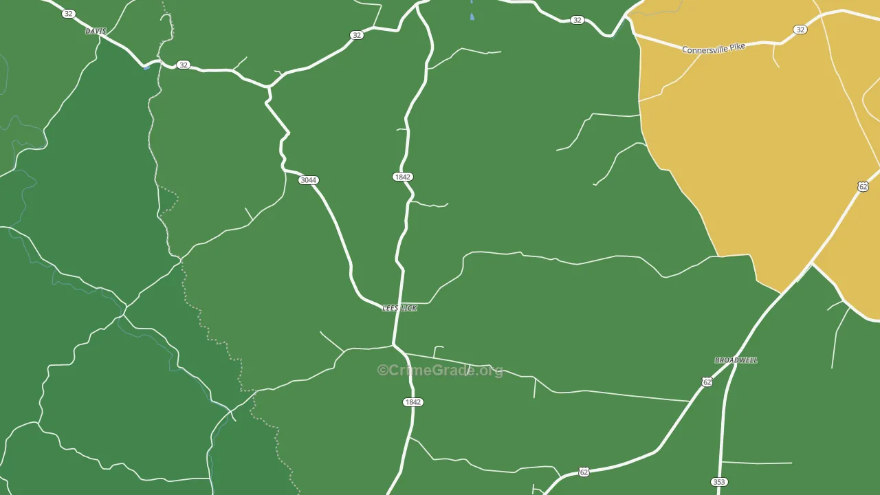 Lees Lick, KY Map of Murder Rates