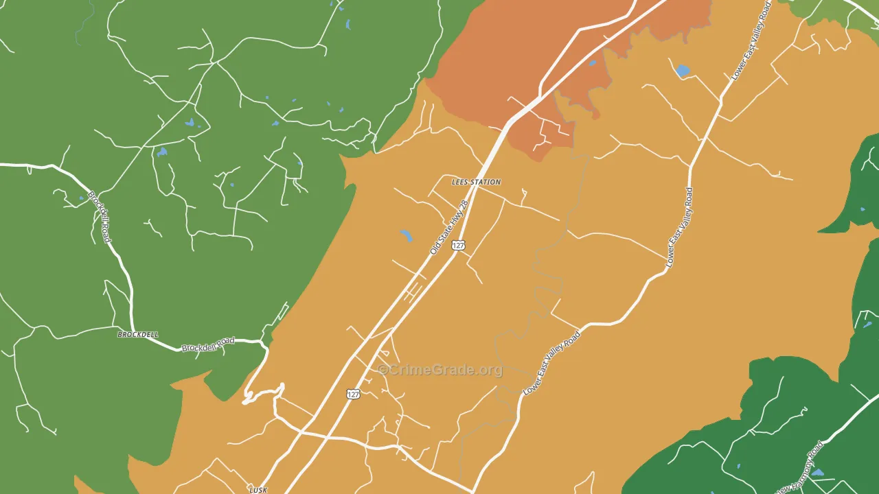 Lees Station, TN Map of Murder Rates