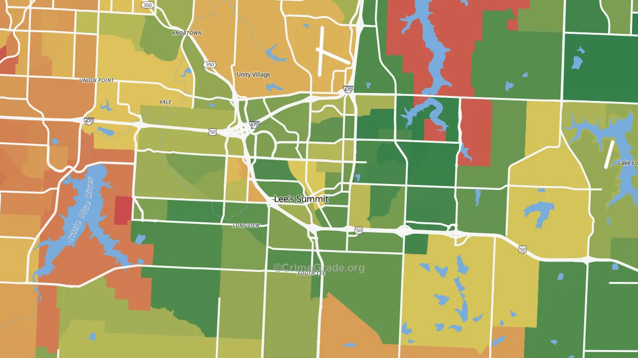 Lees Summit, MO Map of Murder Rates