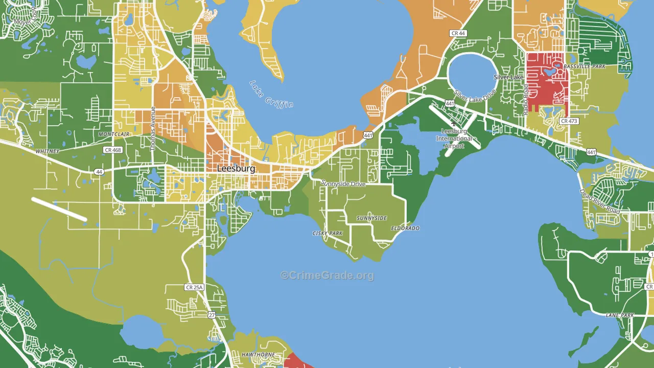 Leesburg, FL Map of Murder Rates