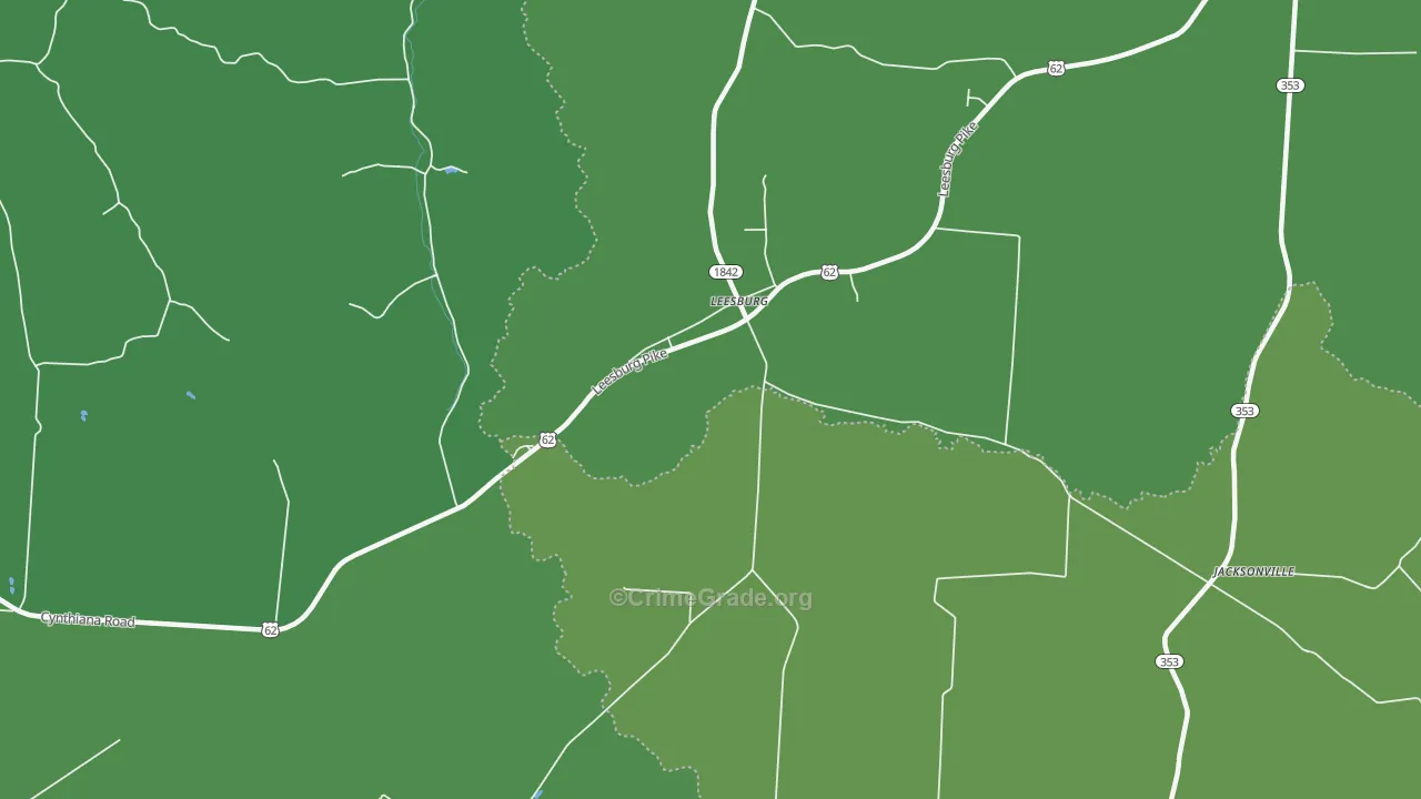Leesburg, KY Map of Murder Rates
