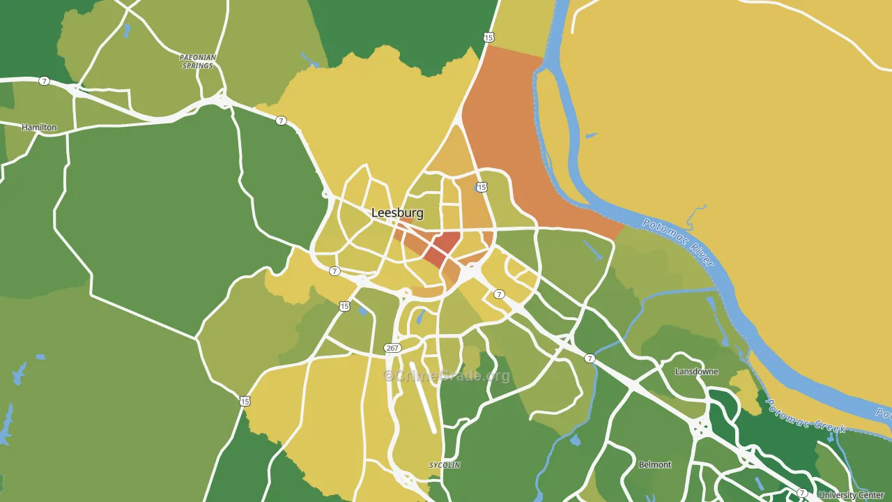 Leesburg, VA Map of Murder Rates