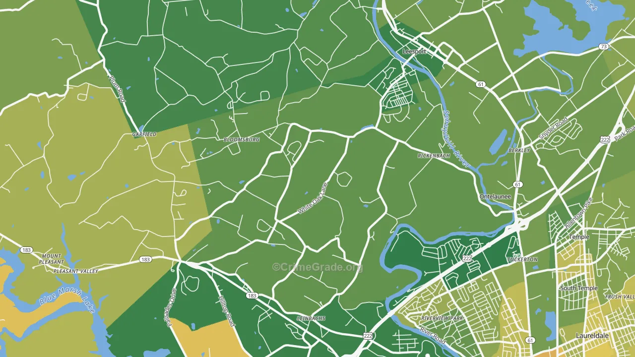 Leesport, PA Map of Murder Rates
