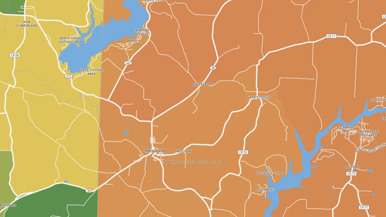 Leesville, OH Map of Murder Rates