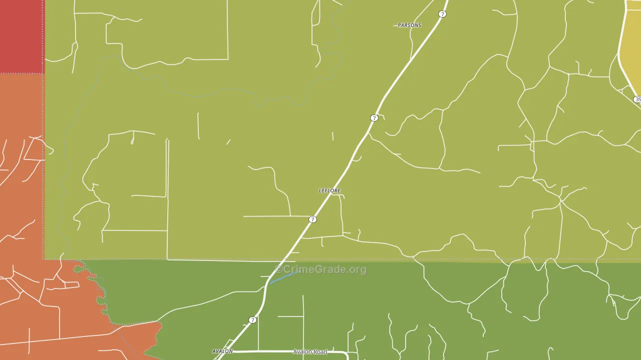 Leflore, MS Map of Murder Rates