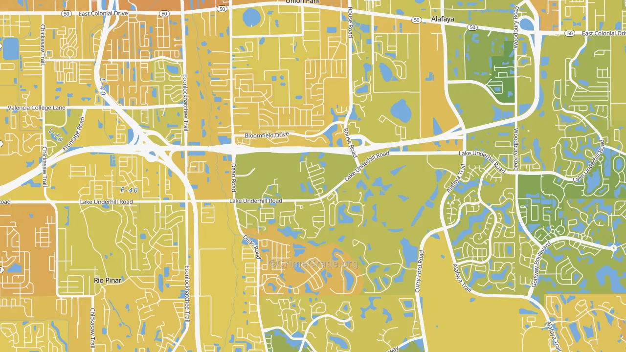 Legacy Place, Alafaya, FL Map of Murder Rates