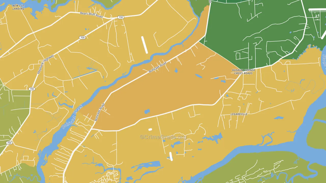 Legareville, SC Map of Murder Rates