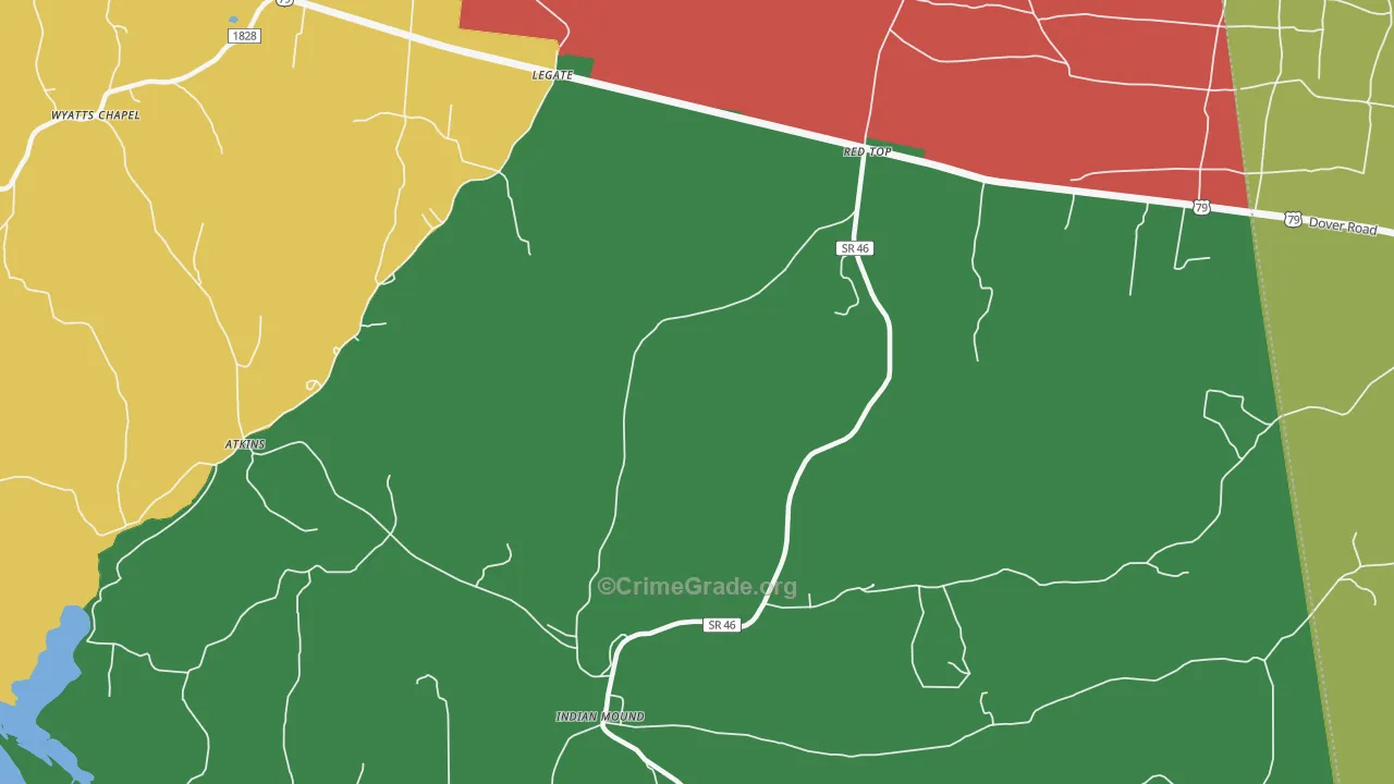 Legate, TN Map of Murder Rates