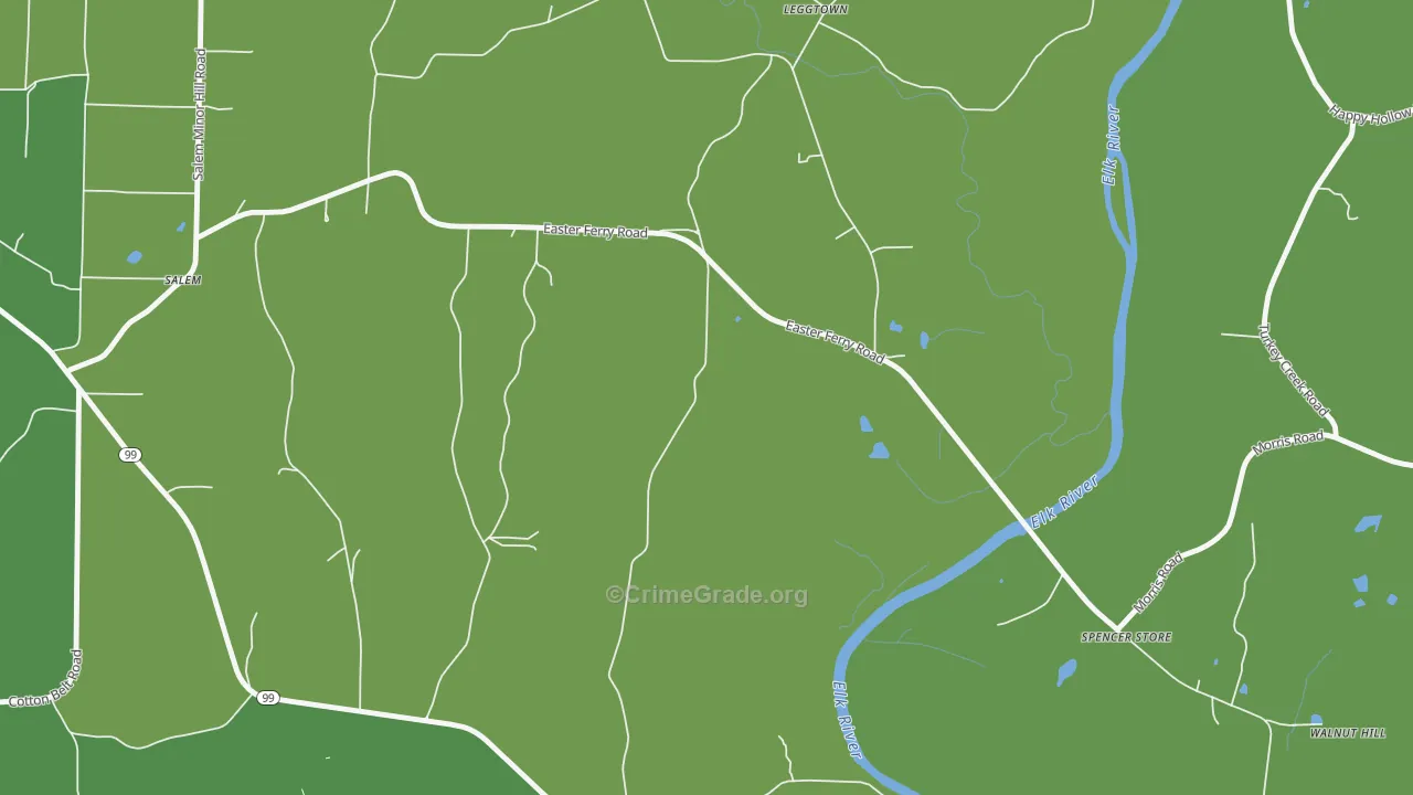 Leggtown, AL Map of Murder Rates