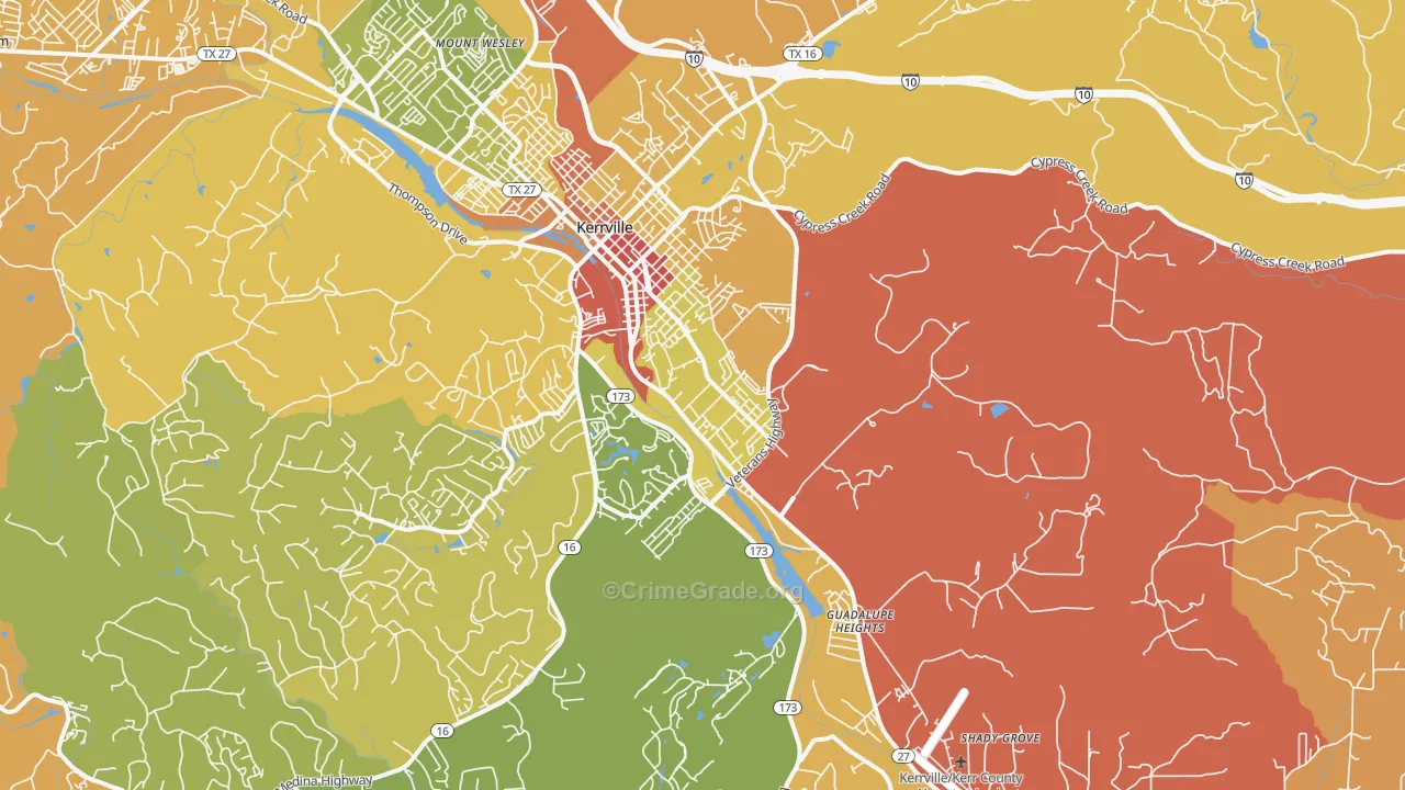 Legion, TX Map of Murder Rates