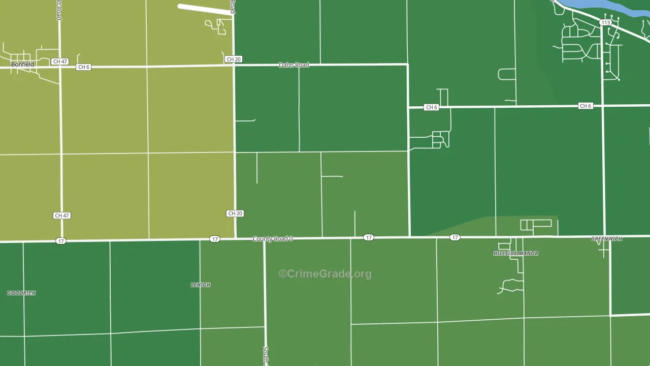 Lehigh, IL Map of Murder Rates