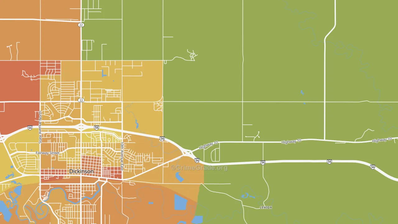 Lehigh, ND Map of Murder Rates