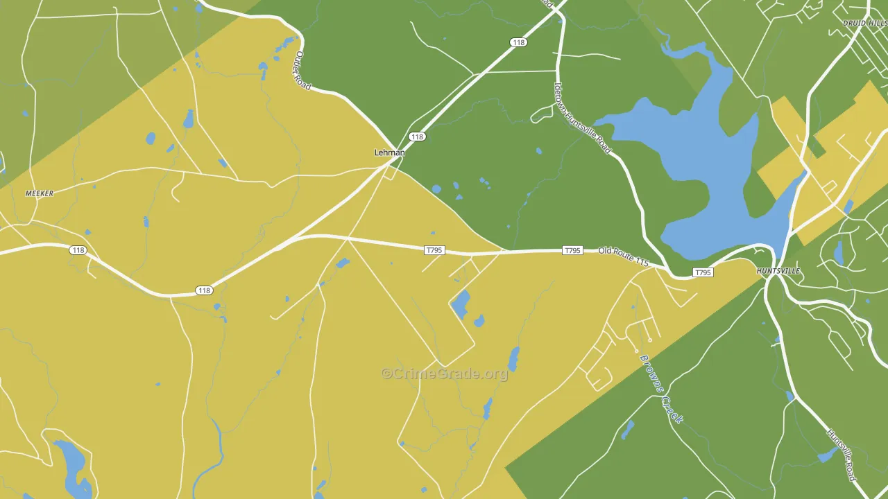 Lehman, PA Map of Murder Rates
