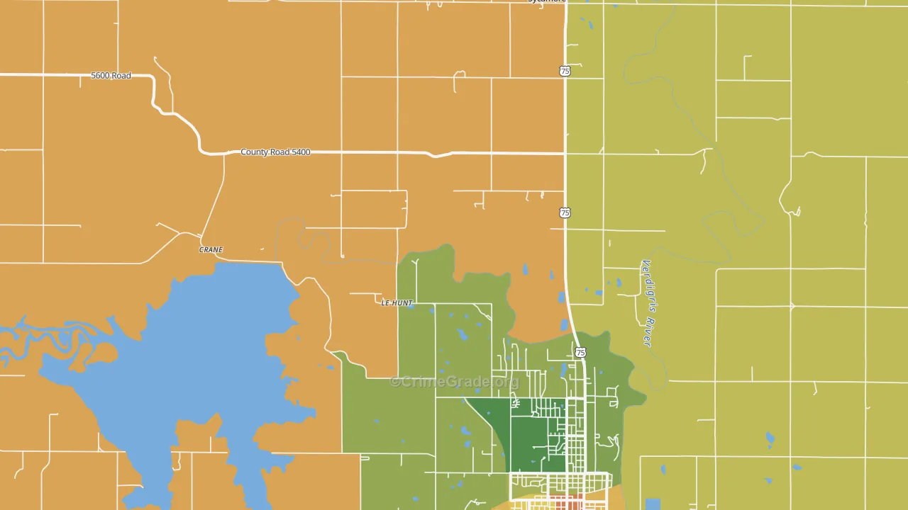 Lehunt, KS Map of Murder Rates