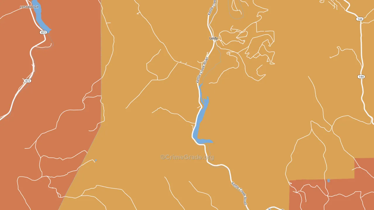 Leidy, PA Map of Murder Rates