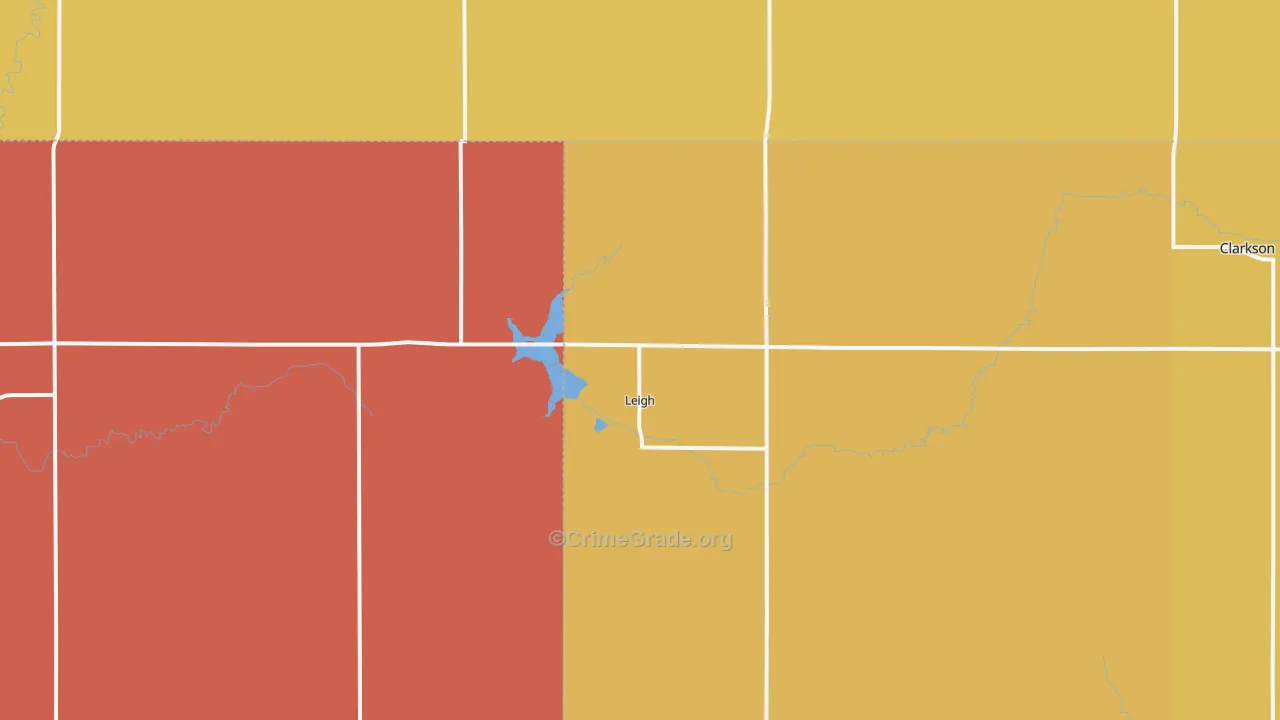 Leigh, NE Map of Murder Rates
