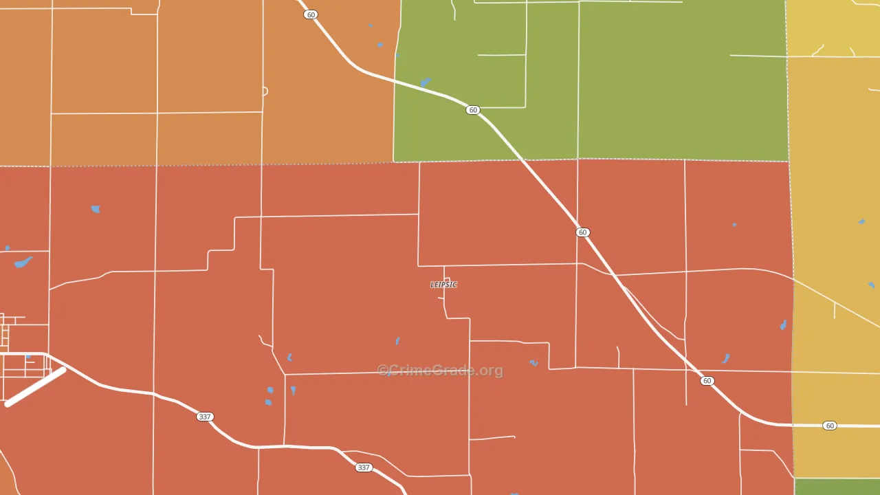 Leipsic, IN Map of Murder Rates