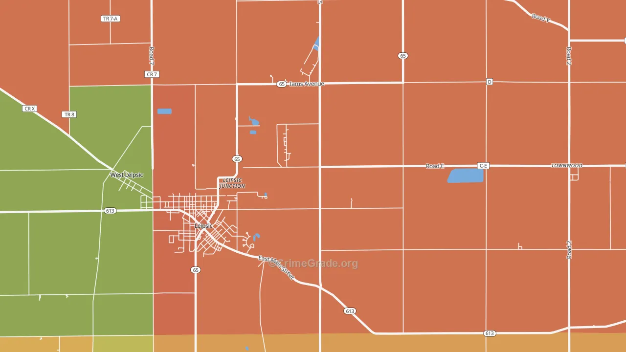Leipsic Junction, OH Map of Murder Rates