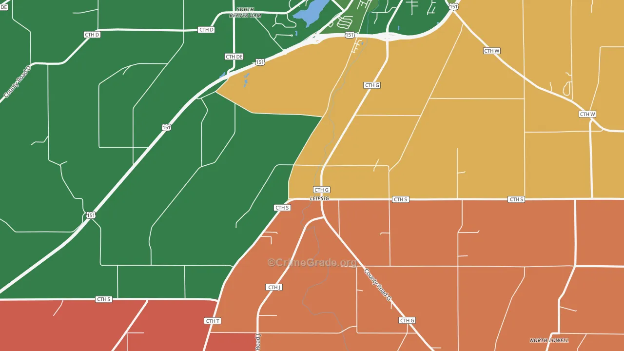 Leipsig, WI Map of Murder Rates