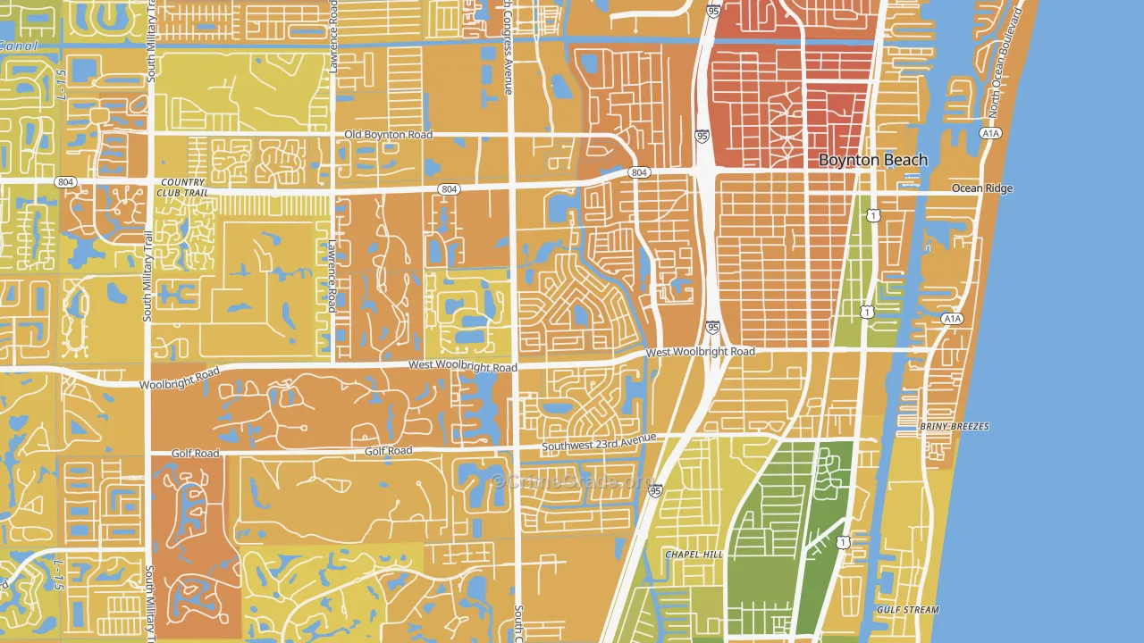 Leisureville, Boynton Beach, FL Map of Murder Rates