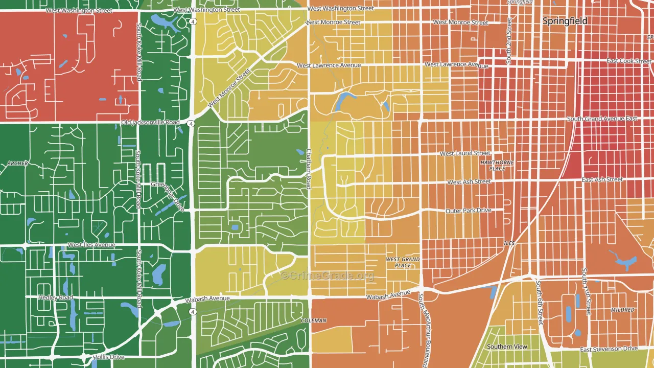 Leland Grove, IL Map of Murder Rates