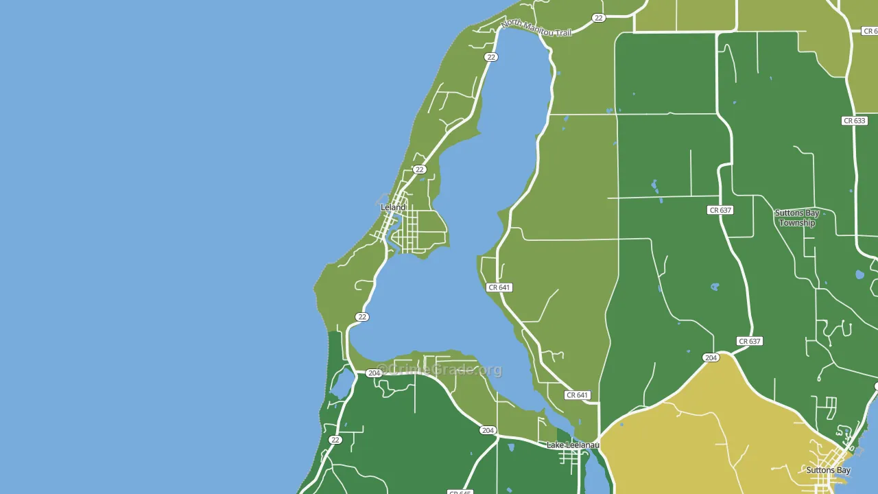 Leland, MI Map of Murder Rates