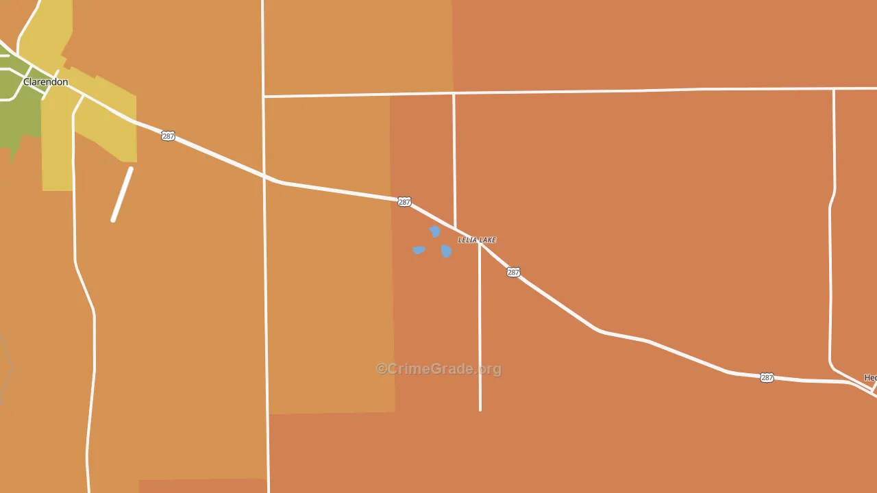 Lelia Lake, TX Map of Murder Rates