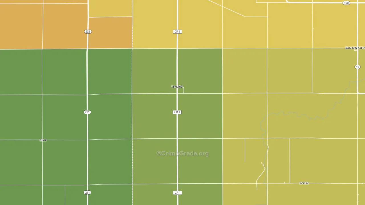Lemert, OH Map of Murder Rates